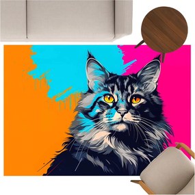 Koberec s motívom mačky – pop-art štýl, viacfarebný Rozmer: 120x170 cm