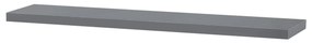 Autronic - Polička nástenná 120 cm, MDF, farba sivý vysoký lesk, baleno v ochranej fólii - P-002 GREY