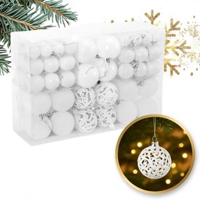 Biele vianočné ozdoby na stromček 100ks