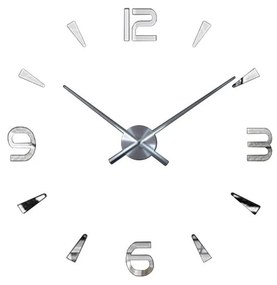 3D Nalepovacie hodiny DIY Clock Evevo 277SXL, Silver 90-130cm