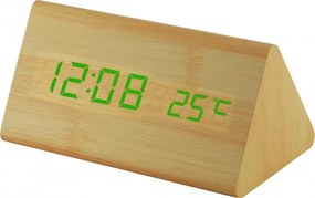 Digitálny LED budík MPM s dátumom a teplomerom C02.3570.51 GREEN, 15cm