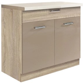 Kuchynská skrinka Premio 7D sonoma/cappuccino lesk