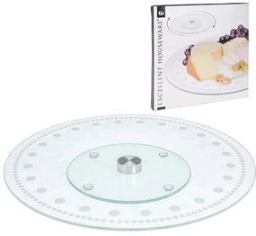 Excellent Houseware Sklenený otočný servírovací podnos Brody, (fi) 30 cm