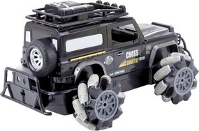 LEAN Toys Terénne auto s diaľkovým ovládaním RC, otočné o 360°, mierka 1:12, čierne