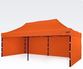 BRIMO Nožnicový párty stan EXCLUSIVE oceľ 3x6 m s 3 stenami oranžový