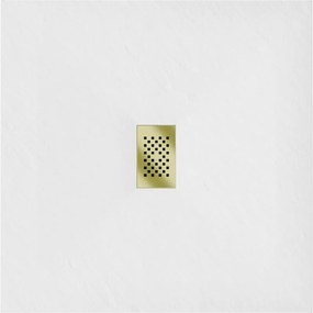 Mexen Hugo, štvorcová sprchová vanička SMC 100 x 100 cm, biela, zlatá krytka, 42101010-G