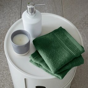 Tmavozelené froté bavlnené uteráky v súprave 2 ks 30x30 cm Zero Twist – Catherine Lansfield