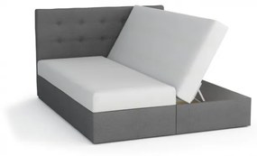 Boxspringová posteľ SISI 180x200, šedá + biela eko koža