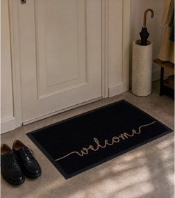 Čierna rohožka Hanse Home Cozy Welcome, 45 x 75 cm