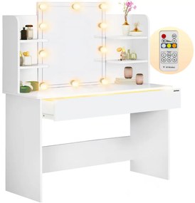 Jurhan Toaletný stolík LUCIA s osvetlením 108x40x140cm, biela