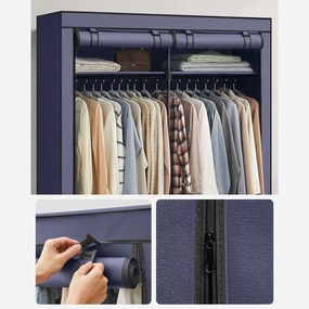 Modulárna skriňa, skladací šatník s 2 tyčami na šaty, sivý