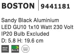 Bodové svietidlo Boston Big čierne