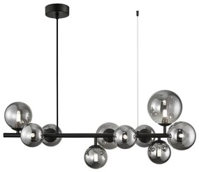Luster na lanku MILA 10xG9/9W/230V čierna/šedá