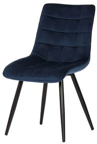 Autronic BONTEC Jedálenská stolička, modrá, zamatová látka, CT-384 BLUE4 Farba: Modrá