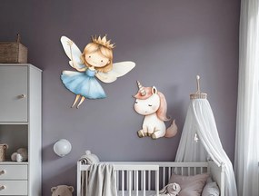 drevko |  Nálepka na stenu Víla a jednorožec  645 x 100 cm