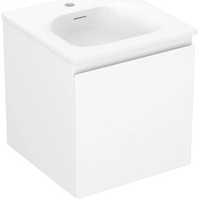 Mexen Orio, kúpeľňová skrinka 45 cm s umývadlom Vela, 1 zásuvka, biela matná, 91A10-04547-1-BF01-W23M01