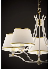 Jupiter 2084 - Závesný luster SAMBA na reťazi 5xE27/15W/230V biela/zlatá