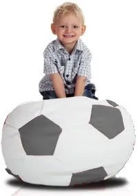 EMI Sedací vak futbalová lopta malá bielosivá 95 litrov