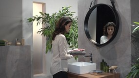 Hansgrohe Talis E, vysoká umývadlová batéria 240 s odtokovou súpravou s tiahlom, chrómová, HAN-71716000