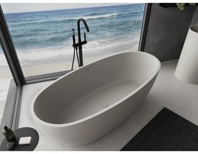 Mexen Torino, voľne stojaca vaňa z konglomerátu 155x78 cm, betónová matná, 57271557861