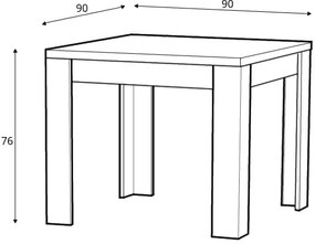 Jídelní rozkládací stůl Saturn 40 90/180 cm dub sonoma