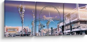 Obraz ulice v Las Vegas (s hodinami) (90x30 cm)