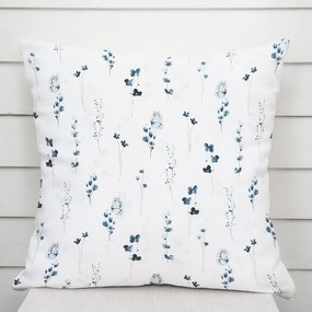Biante Bavlnená obliečka na vankúš Sandra SA-398 Modré kvietky s motýlikmi 30 x 50 cm