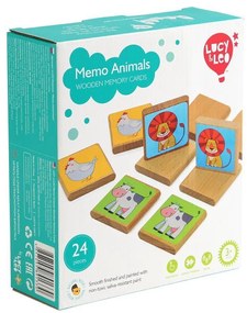 Lucy & Leo 133 zvierat - drevená detská pamäťová hra s 24 kartami