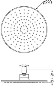 Mexen príslušenstvo, sprchová hlavica 22 cm D-40, zlatá, 79740-50