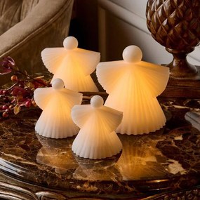 SIRIUS LED vosková svíčka anděl, bílý, sada 2 kusy, 10 cm