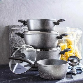 Florina Kamenný hrniec s pokrievkou na indukciu a plyn Lava Stone MG, 16 cm, 1,2 l, pr. 16 cm