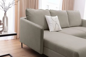 Rozkladacia rohová sedačka Taila Mini ľavá - béžová pletenina Loft 02 / čierne nožičky