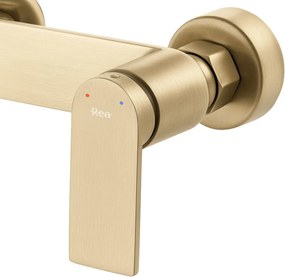 Rea Storm, vaňová batéria s ručnou bodovou sprchovou sadou, zlatá matná, REA-B7963
