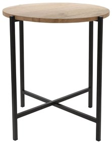 Ambiance Koncový stolík okrúhly drevo a kov 45 cm