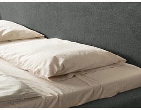 Tmavosivá čalúnená dvojlôžková posteľ s roštom 180x200 cm Makana – Makamii