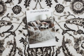 Koberec MATEO 8037/944 Kvety, s rámom, sivo - béžový