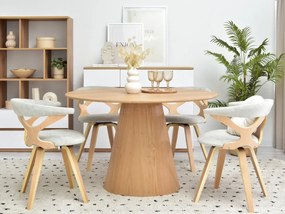 Okrúhly jedálenský stôl EDMONTON prírodný dub  120 cm