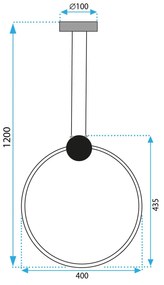 Toolight Toolight, LED stropné svietidlo 40cm 17W 4000K APP1397-CP, zlatá matná, OSW-00955