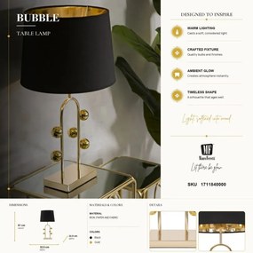 Stolná lampa Bubble 61 cm čierno-zlatá