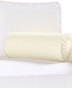 Valcový vankúš so záhybmi a ozdobným lemovaním farba produktu krémová látka lesklá, zamatová