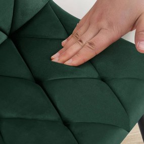 Jedálenská stolička Clairton zamat - tmavo zelená