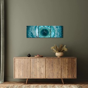 Obraz mora s loďkou (s hodinami) (90x30 cm)