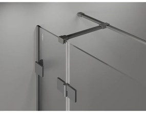 Mexen Lunar T výklopný sprchový kút pravý 115 x 110 cm, číre sklo, grafitová, 834T-115-110-95-00-P