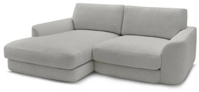 Svetlosivá rohová pohovka z textílie buklé (ľavý roh/s leňoškou) Leonore – Bobochic Paris