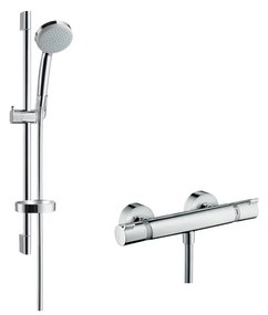 Hansgrohe Croma 100 - Vario sprchová súprava na stenu s termostatom Ecostat Comfort a sprchovou tyčou 65 cm, chróm 27034000