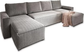 Svetlosivá sedacia súprava do U SMART COSARO 295x140 cm