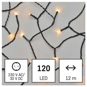 LED vianočná reťaz, 12 m, vonkajšia aj vnútorná, vintage, časovač