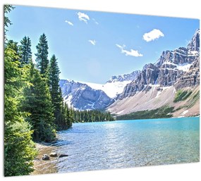 Sklenený obraz Alpského jazera (70x50 cm)