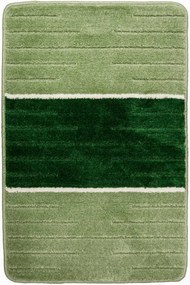 Sada kúpeľňových koberčekov COMO zelená / krémová, pruhy