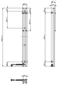 Elektrický sušák na uteráky SILOUETTE 187W/230V 120,6 cm IP44 pravý biely